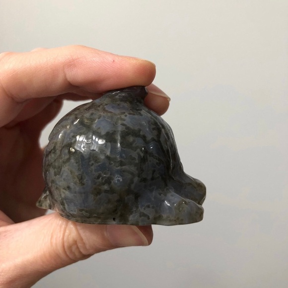 Moss Agate Pumpkin Monster Halloween Crystal - Picture 7 of 8